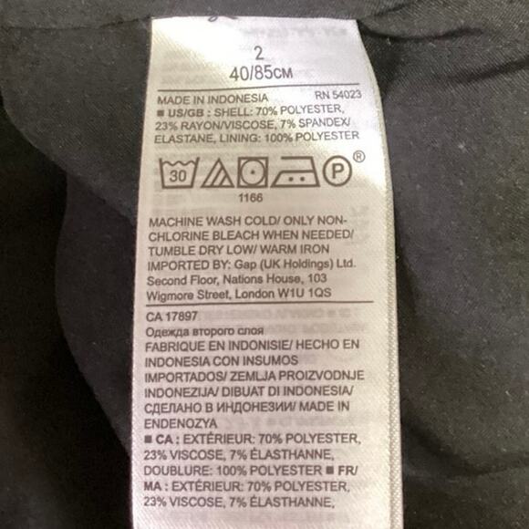 Banana Republic Black Ruffle Frill Mock Neck 3/4 Sleeve Mini Shift Dress Size 2 - Picture 8 of 8